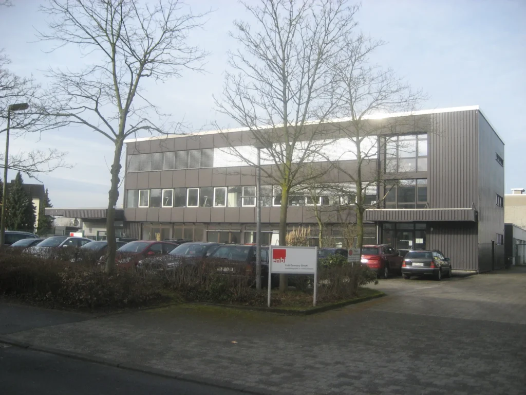 Shot of the front of the Enbi office in Leverkusen, Germany.